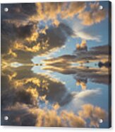 Light And Golden Clouds In The Blue Sky Acrylic Print