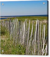 Lighthouse Beach Fence Line Acrylic Print