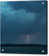 Lightning Over Long Island Sound  8140043 Acrylic Print