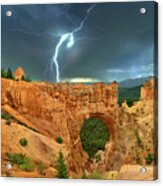 Lightning Over Natural Bridge Formation Bryce Canyon National Park Acrylic Print