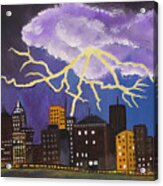 City Lightning Acrylic Print