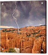 Lightning Storm Over Hoodoos Bryce Canyon National Park Acrylic Print