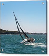 Listing Sailboat In Sydney Harbour Acrylic Print