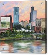 Little Rock Skyline With Old State House Acrylic Print