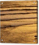 Lone Sunset Surfer Acrylic Print