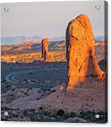 Looking Down On Arches National Park In Moab Utah Acrylic Print