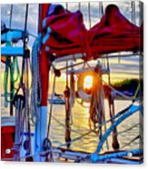 Lopez Sunset Through The Lifebuoy Acrylic Print