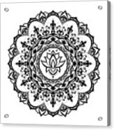 Lotus In Center Mandala Acrylic Print