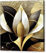 Lotusflower Gold Acrylic Print