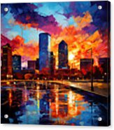 Louisville Sunset - Colorful Impressionist Dream Acrylic Print
