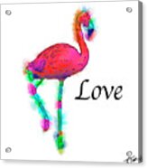 Love - Abstract Flamingo Step Acrylic Print