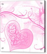 Love Pink Hearts Acrylic Print