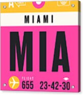 Luggage Tag A - Mia Miami Usa Acrylic Print