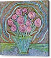 Luminous Pink Bouquet Mosaic Acrylic Print