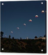 Lunar Eclipse Moon Stack At The Observatory Acrylic Print