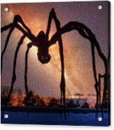 Maman Spider On Starry Sky Acrylic Print