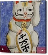 Maneki Neko Beckoning Cat Acrylic Print