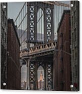Manhattan Bridge Viewed From Dumbo Acrylic Print