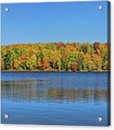 Maple Lake Autumn Panorama Acrylic Print