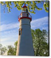 Marblehead Lighthouse Spring Leaves Acrylic Print