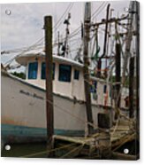 Marla Brooke Shrimp Boat - Dockside - Mccllellanville South Carolina Acrylic Print