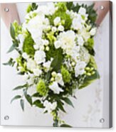 Marriage Bouquet Made Of White Dianthus Acrylic Print