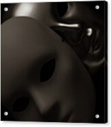 Masks On Black Acrylic Print