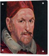 Master Copy Of Detail Of Portrait Of Pope Innocent X By Diego Velazquez Acrylic Print