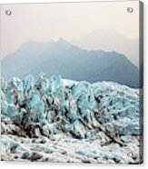 Matanuska Glacier In Foggy Day - 3 Panorama Acrylic Print