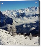 Maurienne Mountain Range After A Snowfall Acrylic Print