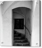 Medieval Arcaded Staircase Of Old House, Sopron, Hungary Acrylic Print