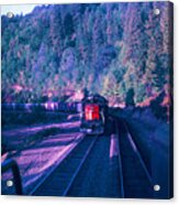 Vintage Railroad - Sd45 8890 Meeting A Freight Train Acrylic Print