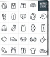 Men's Clothing Thin Line Icons - Editable Stroke Acrylic Print