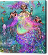 Mermaid Jellyfish Dress Acrylic Print