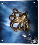 Metal Octopus In Water Acrylic Print