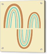 Mid Century Modern Art - Minimal Geometric Abstract 07 - Parabolic Arches - Wheat - Scandinavian Acrylic Print