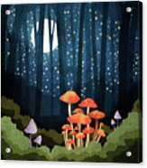 Midnight Mushrooms Acrylic Print