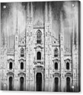 Milan Duomo Milan Italy Black And White Acrylic Print