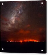 Milky Way Over A Lava Flow In Hawaii Acrylic Print