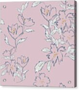 Minimal Free Flowing Floral Pink Acrylic Print