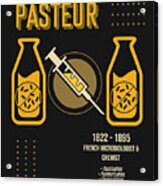 Minimal Science Posters - Louis Pasteur 01 - Biologist, Microbiologist, Chemist Acrylic Print