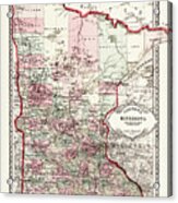 Minnesota Historical Map 1885 Acrylic Print