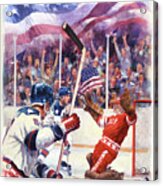 Miracle On Ice - Usa Olympic Hockey Wins Over Ussr Acrylic Print