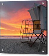 Mission Beach Colorful Sunset Acrylic Print