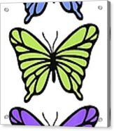 Mod Butterflies In Blue Green Purple Acrylic Print