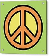 Mod Peace Symbol On Green Acrylic Print