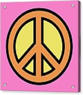 Mod Peace Symbol On Pink Acrylic Print