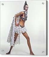 Model Carol La Brie Wearing An Emanuel Ungaro Ensemble Acrylic Print