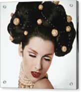 Model Wearing Elizabeth Arden Make-up Acrylic Print
