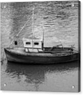Monochrome Picture Of A Tugboat Acrylic Print